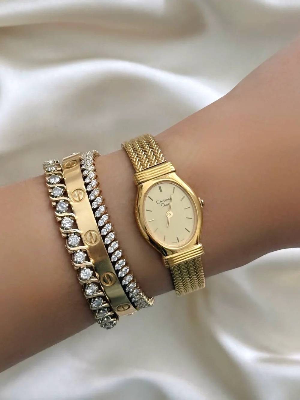 AUTHENTIC RARE VINTAGE DIOR GOLD WATCH